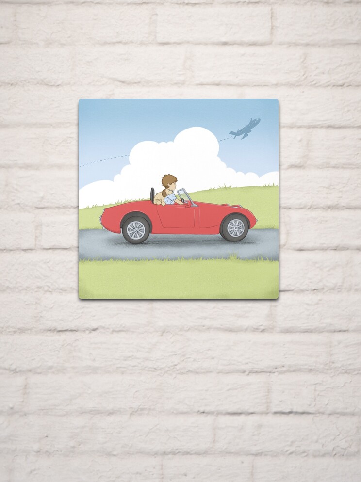 Thumbnail 2 of 4, Metal Print, Beep Beep Vintage Car designed and sold by amalou.