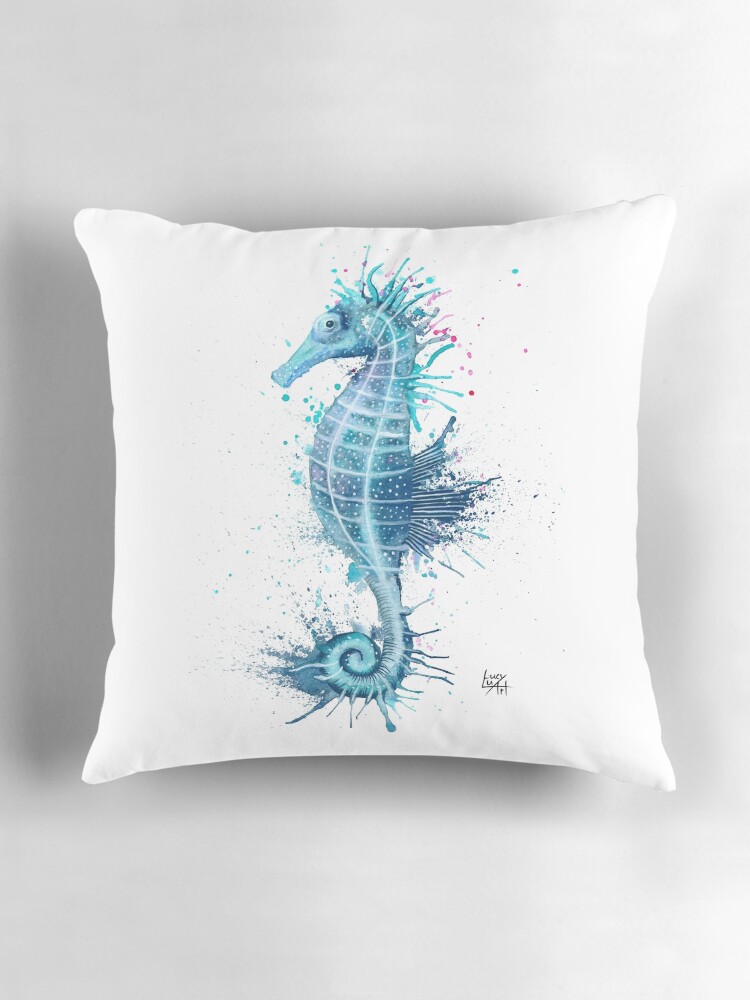 Thumbnail 3 of 4, Pillow, Seahorse designed and sold by lucyluart.