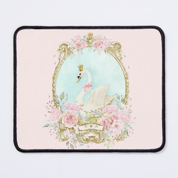 Item preview, The Shabby White Swan, romantic with pink flowers designed and sold by Wendy Paula Patterson.