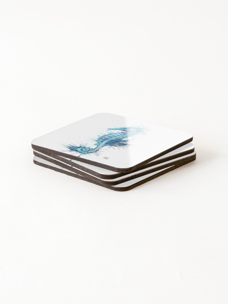 Thumbnail 4 of 5, Coasters (Set of 4), Seahorse designed and sold by lucyluart.