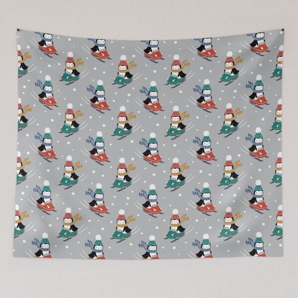 Item preview, Penguins Riding Snowmobiles designed and sold by JaskolArt.