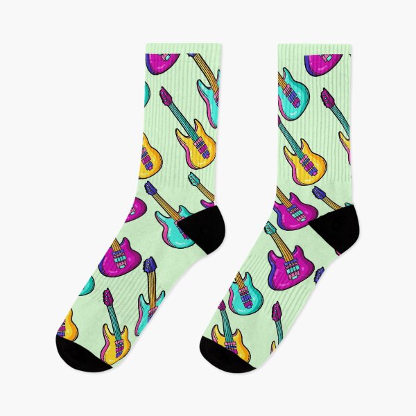 Item preview, Men's Guitar Piano Drum Music Notes Saxophone Violin Math Socks Gifts designed and sold by NOorYES.