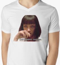 Camiseta para hombre de cuello en v Pulp Fiction - Mia Wallace Face