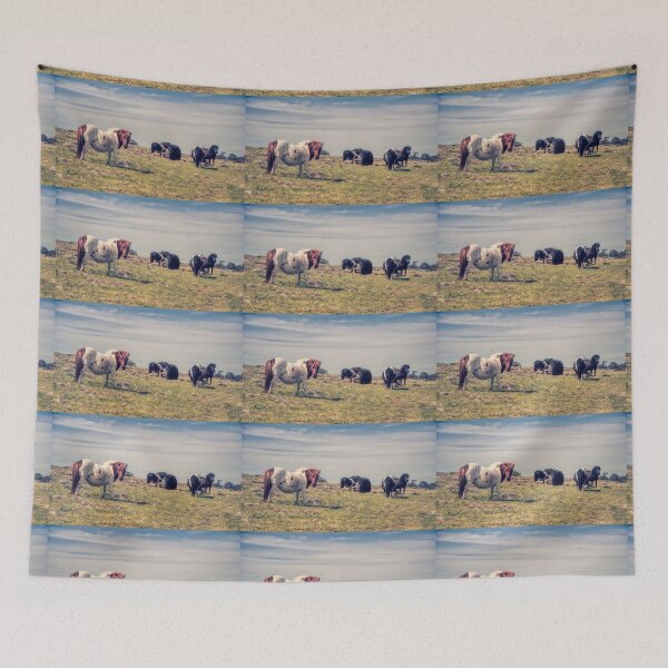 Item preview, Shetland Pony Mares on a Hillside designed and sold by Vicki Johnson.