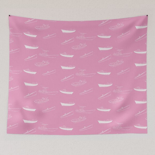 Item preview, Panga Boats Pink with White designed and sold by Ashley Gagnon.