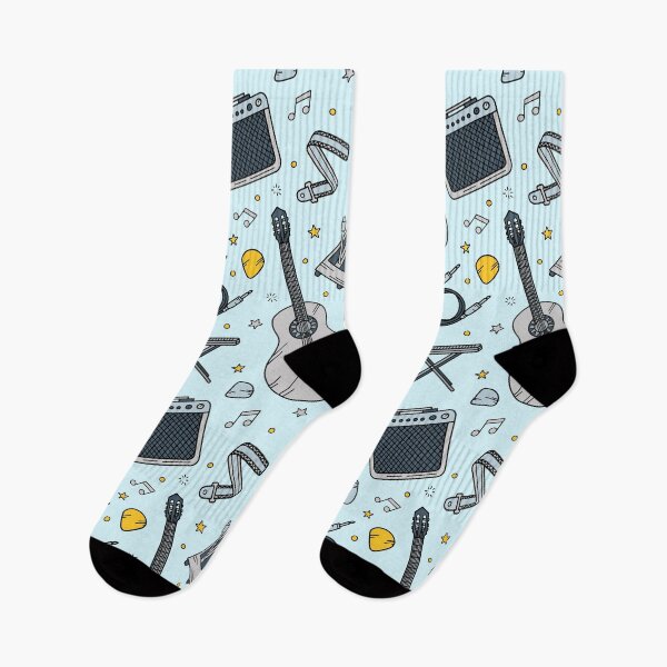 Item preview, Men's Guitar Piano Drum Music Notes Saxophone Violin Math Socks Gifts designed and sold by NOorYES.
