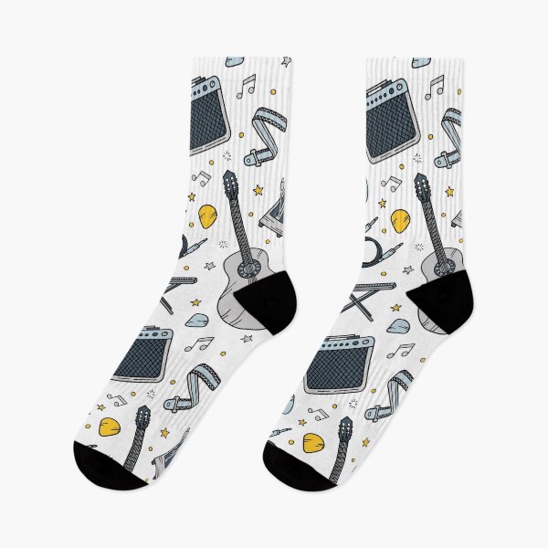 Item preview, Men's Guitar Piano Drum Music Notes Saxophone Violin Math Socks Gifts designed and sold by NOorYES.