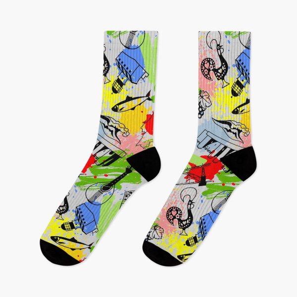 Item preview, Men's Guitar Piano Drum Music Notes Saxophone Violin Math Socks Gifts designed and sold by NOorYES.