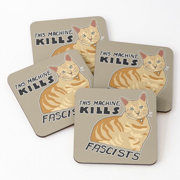 Item preview, This Machine Kills Fascists Kitty designed and sold by FreeMarketProg.
