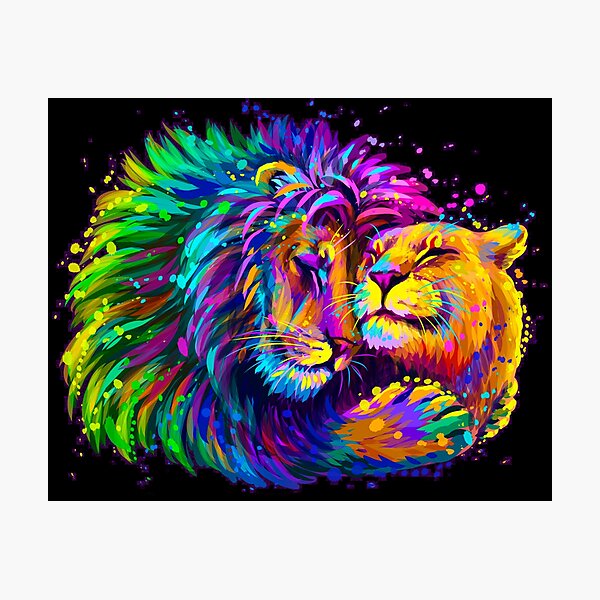 Lámina fotográfica « Pareja de leones» de Mahasona | Redbubble