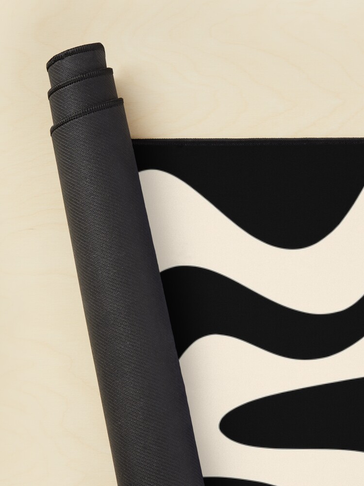 Alternate view of Retro Liquid Swirl Abstract Pattern in Black and Almond Cream Mouse Pad
