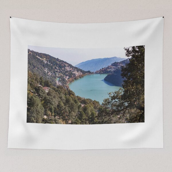 Item preview, high angle view of Nainital lake in Uttarakhand, India.  designed and sold by rajeshbac.
