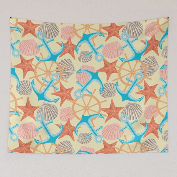 Item preview, anchors, seashells, starfish designed and sold by HarleyGarner.