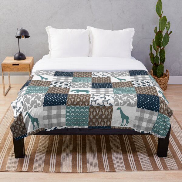 Item preview, Animal brown navy plaid cute pattern designed and sold by HarleyGarner.