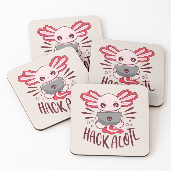 Item preview, Funny Kawaii Axolotl Hacker - Cute Coder Nerd Salamander designed and sold by propellerhead.