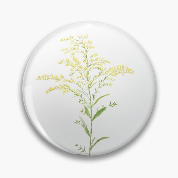 Item preview, hand painted yellow early goldenrod watercolor painting designed and sold by ColorandColor.