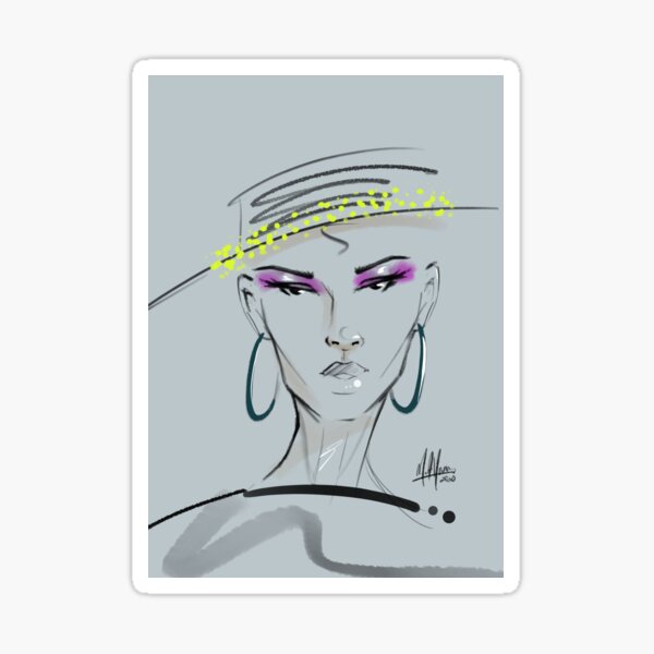 Chartreuse / Magenta Sticker