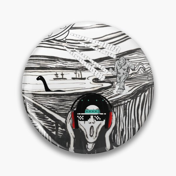 Item preview, The Scream Parody (Munch): The Scream meets Bigfoot vs Aliens vs Loch Ness Monster designed and sold by OutofFocusShop.
