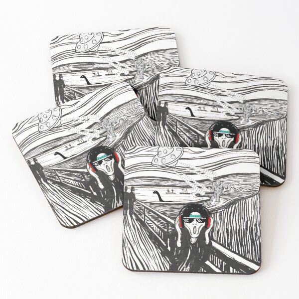 Item preview, The Scream Parody (Munch): The Scream meets Bigfoot vs Aliens vs Loch Ness Monster designed and sold by OutofFocusShop.