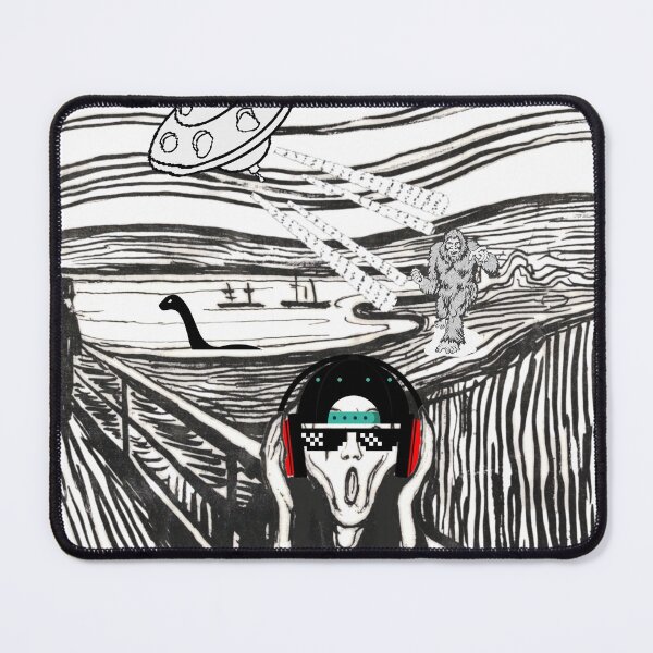Item preview, The Scream Parody (Munch): The Scream meets Bigfoot vs Aliens vs Loch Ness Monster designed and sold by OutofFocusShop.