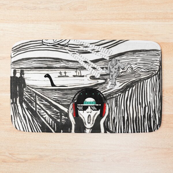 Item preview, The Scream Parody (Munch): The Scream meets Bigfoot vs Aliens vs Loch Ness Monster designed and sold by OutofFocusShop.