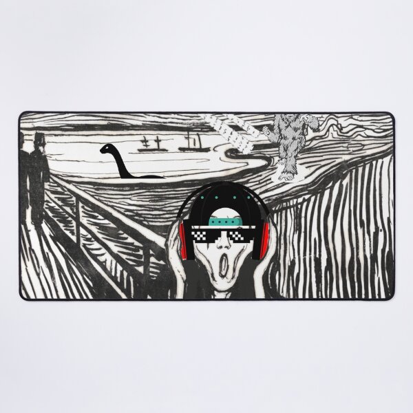 Item preview, The Scream Parody (Munch): The Scream meets Bigfoot vs Aliens vs Loch Ness Monster designed and sold by OutofFocusShop.