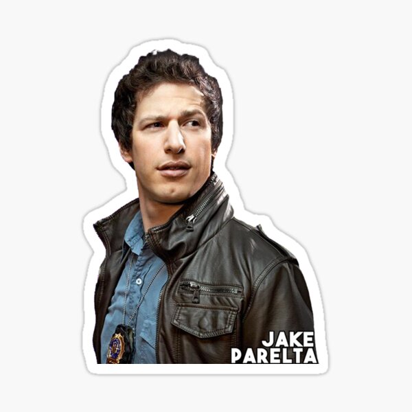 "Jake Peralta character police poster" Sticker by DonaldMaria40 Redbubble