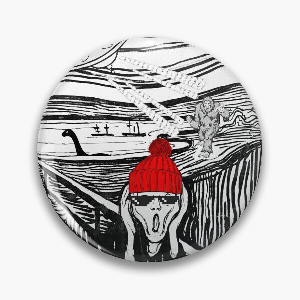 Item preview, The Scream Parody (Munch): The Scream meets Bigfoot vs Aliens vs Loch Ness Monster V2 designed and sold by OutofFocusShop.