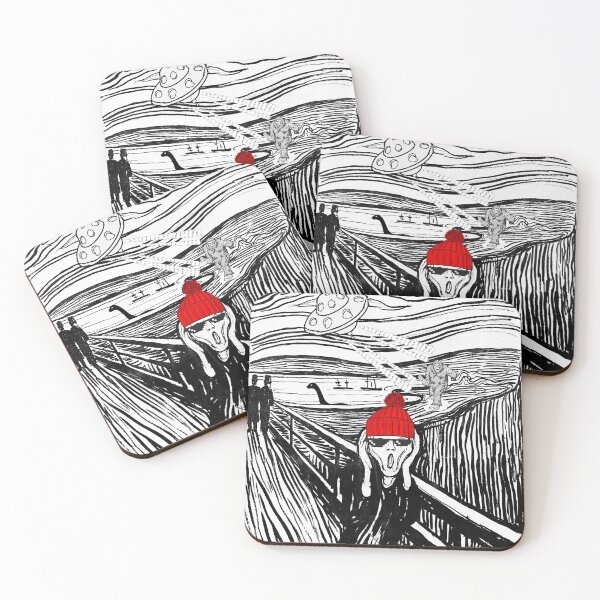 Item preview, The Scream Parody (Munch): The Scream meets Bigfoot vs Aliens vs Loch Ness Monster V2 designed and sold by OutofFocusShop.