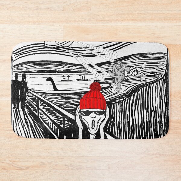 Item preview, The Scream Parody (Munch): The Scream meets Bigfoot vs Aliens vs Loch Ness Monster V2 designed and sold by OutofFocusShop.