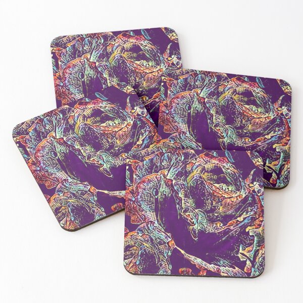 Item preview, roses, multicolor, abstract art, purple background, designed and sold by Maria Mihailova.