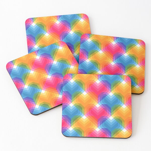 Item preview, Geometric hearts in glowing bright colours designed and sold by Irina Ivanova.