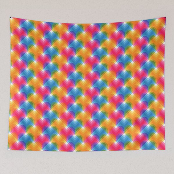 Item preview, Geometric hearts in glowing bright colours designed and sold by Irina Ivanova.
