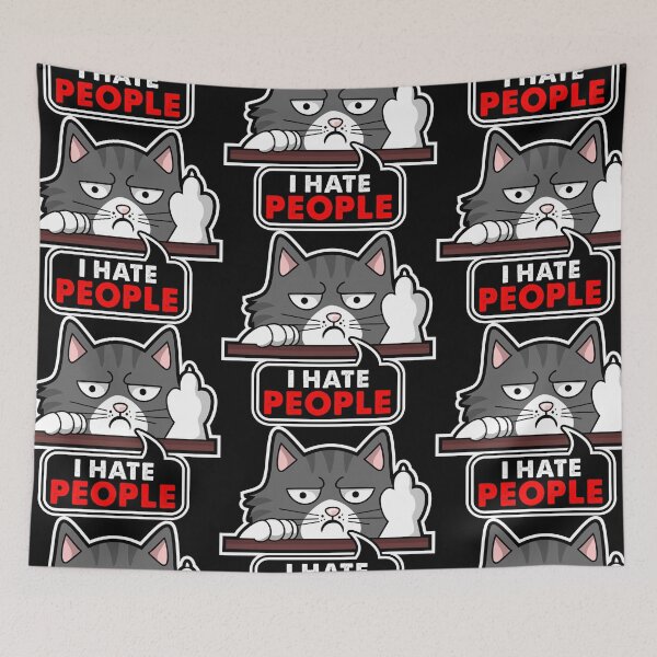 Item preview, Nope-Cat I hate people designed and sold by Toony-Stuff.
