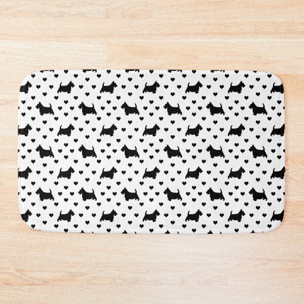 Item preview, Black Scottish Terriers (Scottie Dogs) & Hearts on White Background designed and sold by Karen McFarland.
