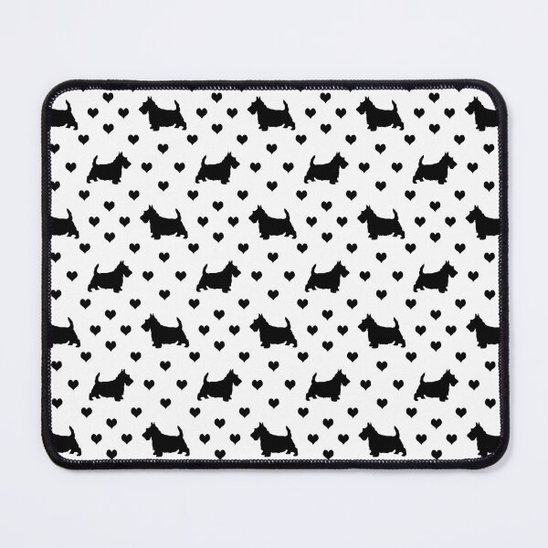 Item preview, Black Scottish Terriers (Scottie Dogs) & Hearts on White Background designed and sold by Karen McFarland.