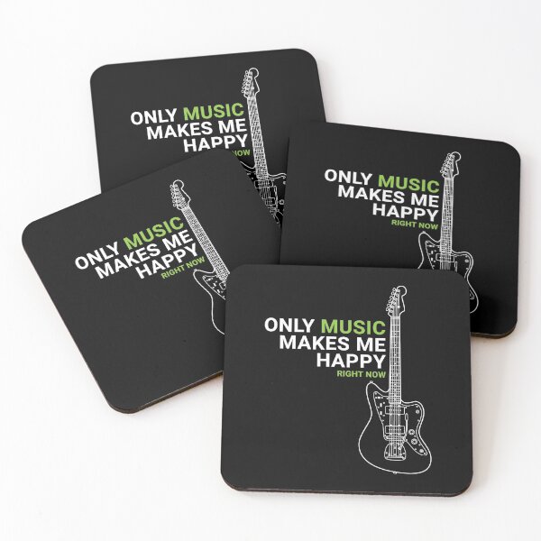 Item preview, Only Music Makes Me Happy Offset Style Electric Guitar Outline designed and sold by nightsworthy.