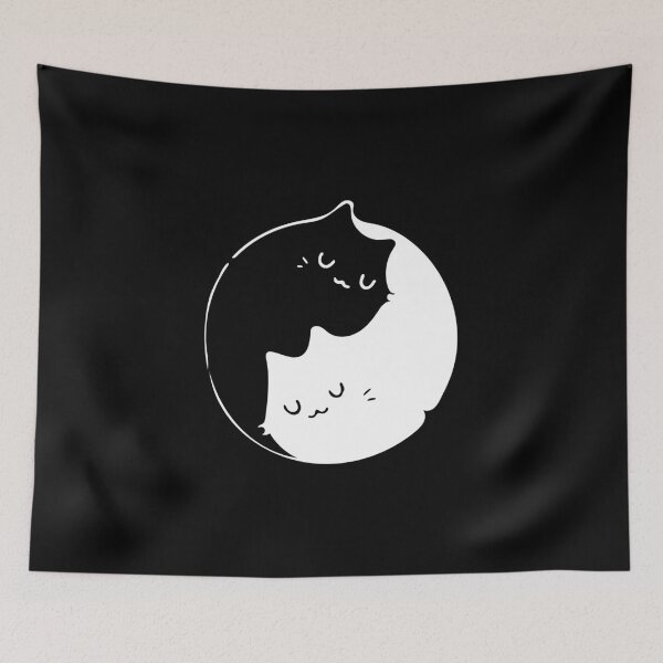 Item preview, Cat Yin Yang Love Cats Pet Lover cute animal Gift Premium Art Apparel Essential Motivation Inspiration Joy Mood  Funny Cat Halloween designed and sold by DesignByHeartUK.