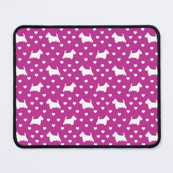 Item preview, White Scottish Terriers (Scottie Dogs) & Hearts on Hot Pink designed and sold by Karen McFarland.