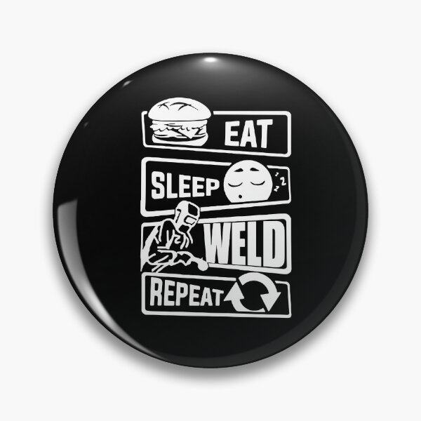 Item preview, Eat Sleep Weld Repeat Evolution of Mechanics Love Robot Human Mechanic Gift Premium Apparel Funny Holiday Xmas designed and sold by DesignByHeartUK.