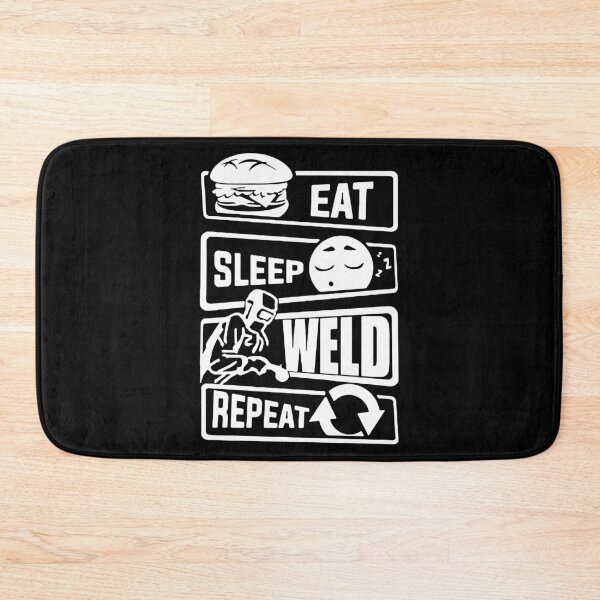 Item preview, Eat Sleep Weld Repeat Evolution of Mechanics Love Robot Human Mechanic Gift Premium Apparel Funny Holiday Xmas designed and sold by DesignByHeartUK.