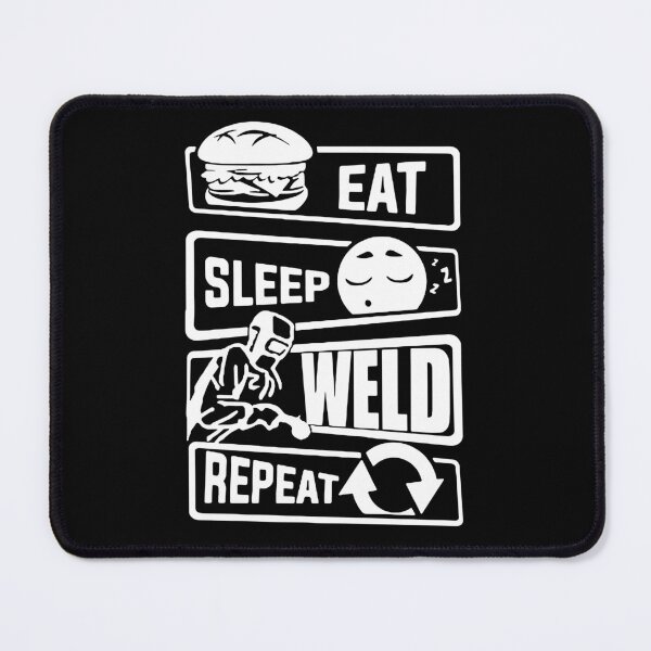 Item preview, Eat Sleep Weld Repeat Evolution of Mechanics Love Robot Human Mechanic Gift Premium Apparel Funny Holiday Xmas designed and sold by DesignByHeartUK.
