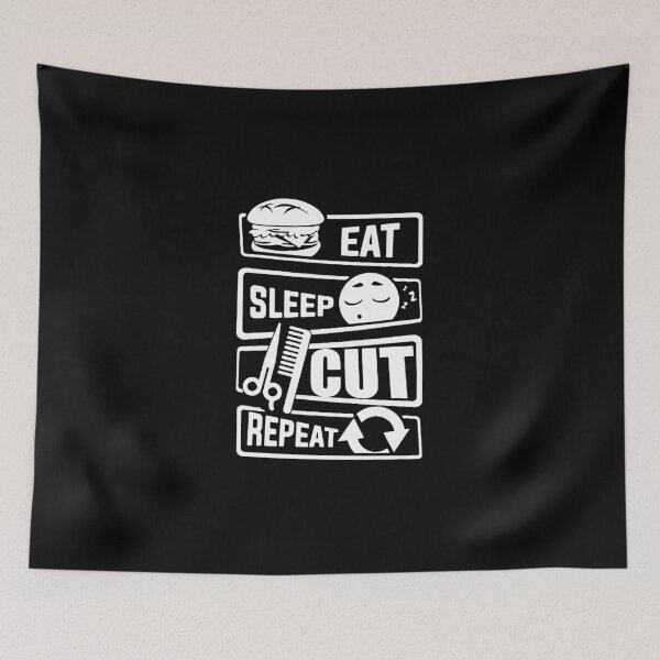 Item preview, Eat Sleep Cut Repeat Hair cut Barber Love Barber Funny Hair Cut Gift Premium Apparel Funny Holiday Xmas designed and sold by DesignByHeartUK.