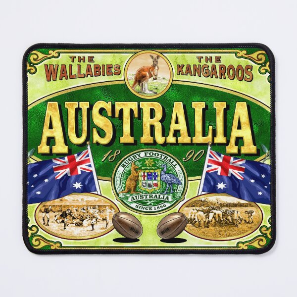 Item preview, Vintage Australian Rugby poster art  designed and sold by Protonarts.