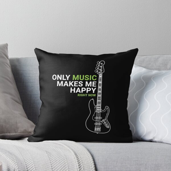 Item preview, Only Music Makes Me Happy Bass Guitar Outline designed and sold by nightsworthy.