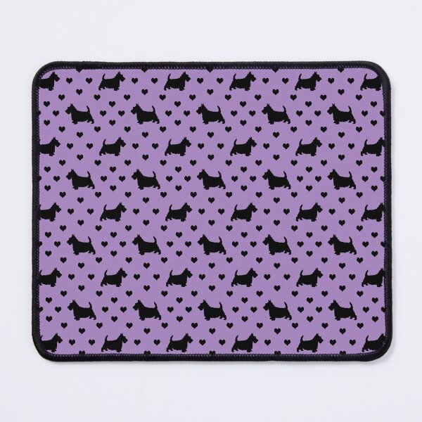 Item preview, Black Scottish Terriers (Scottie Dogs) & Hearts on Lavender Purple designed and sold by Karen McFarland.