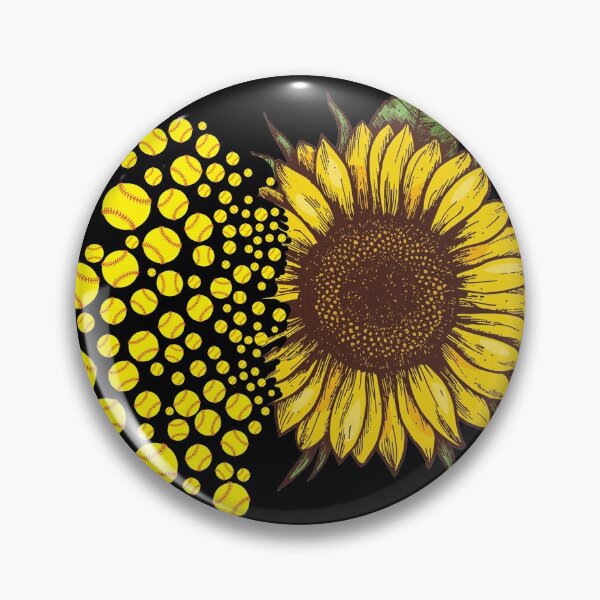 Item preview, Softball ball sunflower wallpaper designed and sold by lauricecmd.