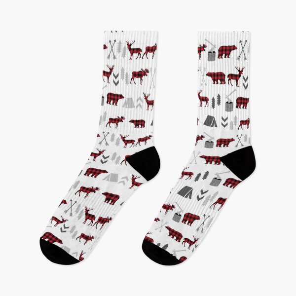 Item preview, Buffalo plaid woodland moose deer bear forest woodland trees camping designed and sold by lauricecmd.