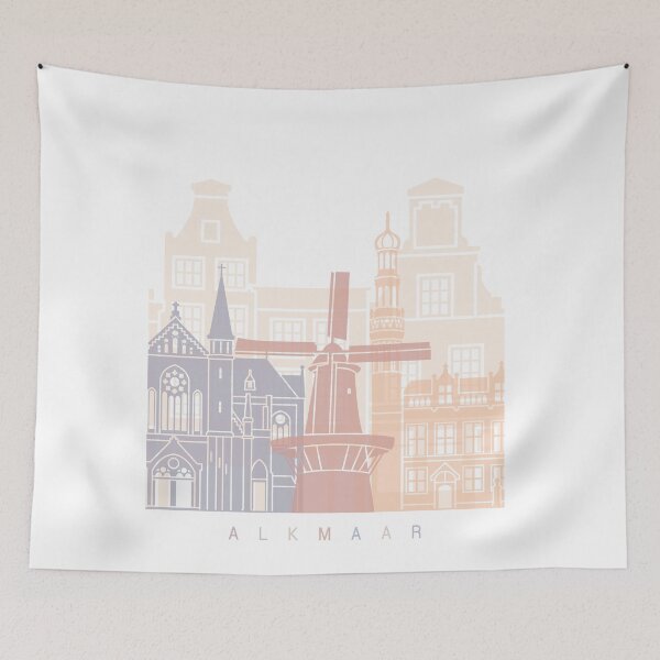 Item preview, ALKMAAR SKYLINE POSTER PASTEL designed and sold by paulrommer.