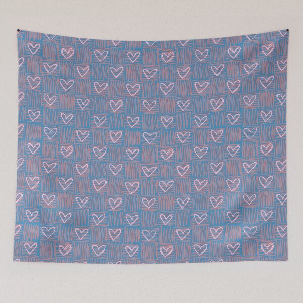 Item preview, Soft pastel checkered cute heart pattern designed and sold by IevaLiART.